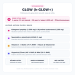 VitalBooster Glow (h-GLOW+) – anti-aging elixír, kolagen, kyselina hyaluronová, spermidin, Kölner Liste